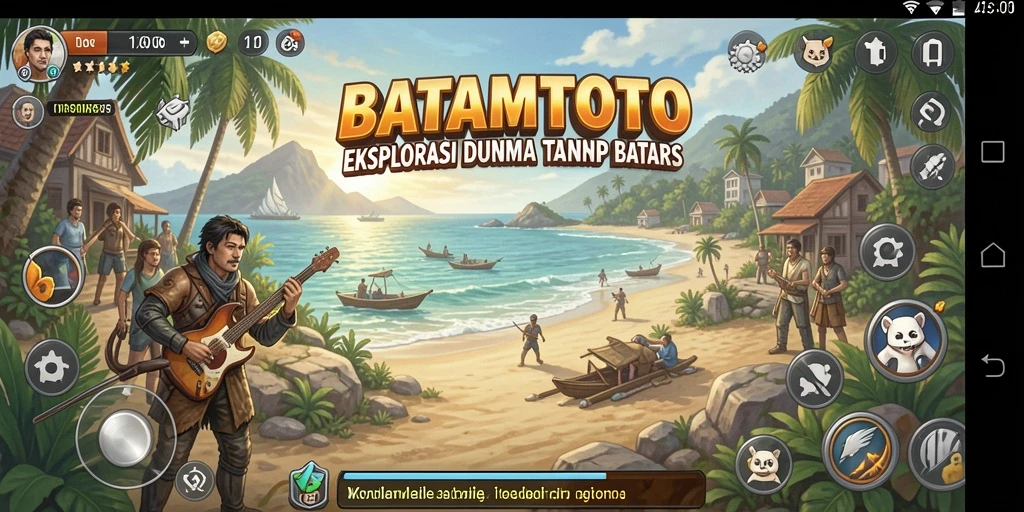 Screenshot gameplay BATAMTOTO menampilkan dunia terbuka yang luas.