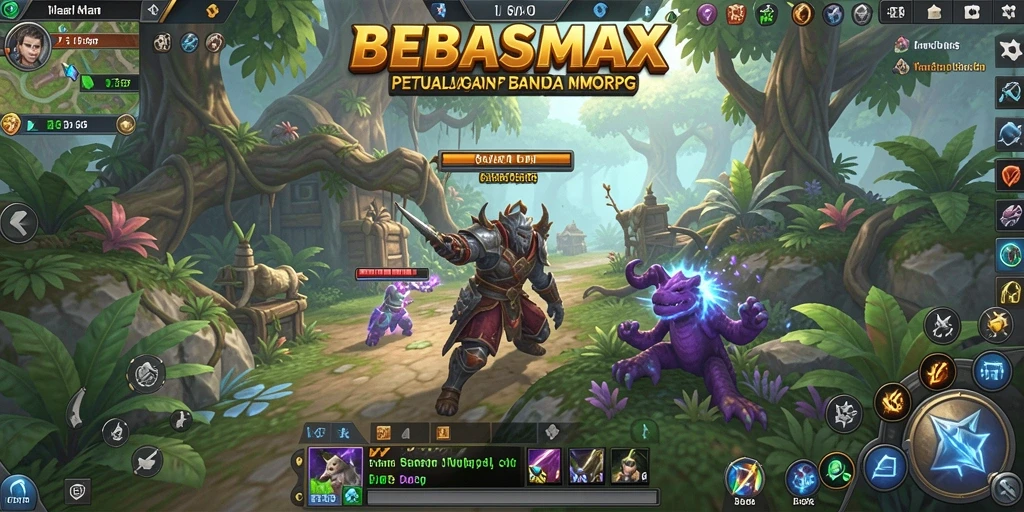 Screenshot gameplay yang menunjukkan aksi epik dalam <strong>BEBASMAX</strong>.
