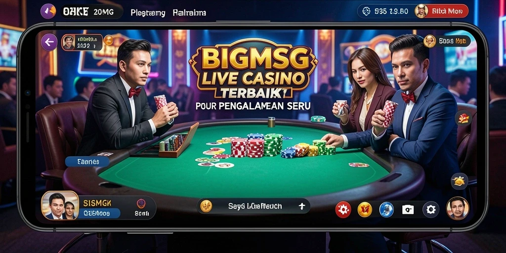 Tampilan gameplay Live Casino yang mendebarkan di BIGMSG.