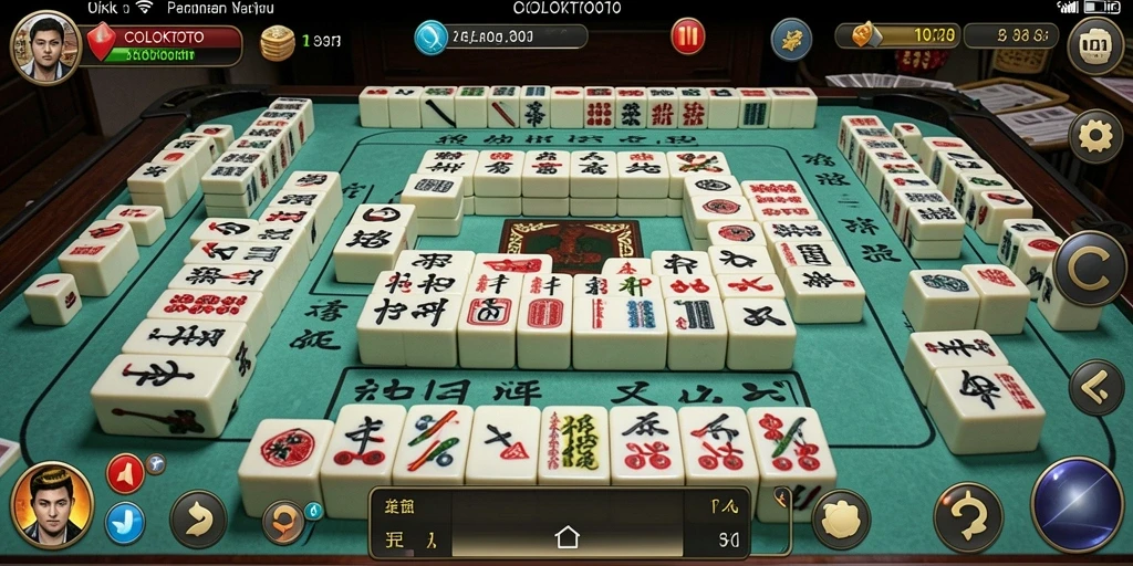 Screenshot gameplay COLOKTOTO menampilkan suasana Mahjong yang seru.