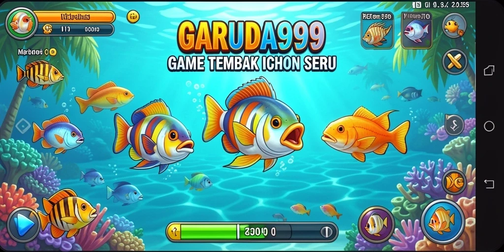 Tampilan gameplay GARUDA999 yang menarik saat menembak ikan.