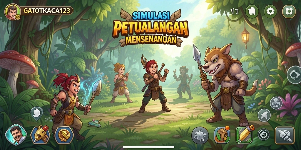Tampilan gameplay GATOTKACA123 yang menarik dan penuh warna.