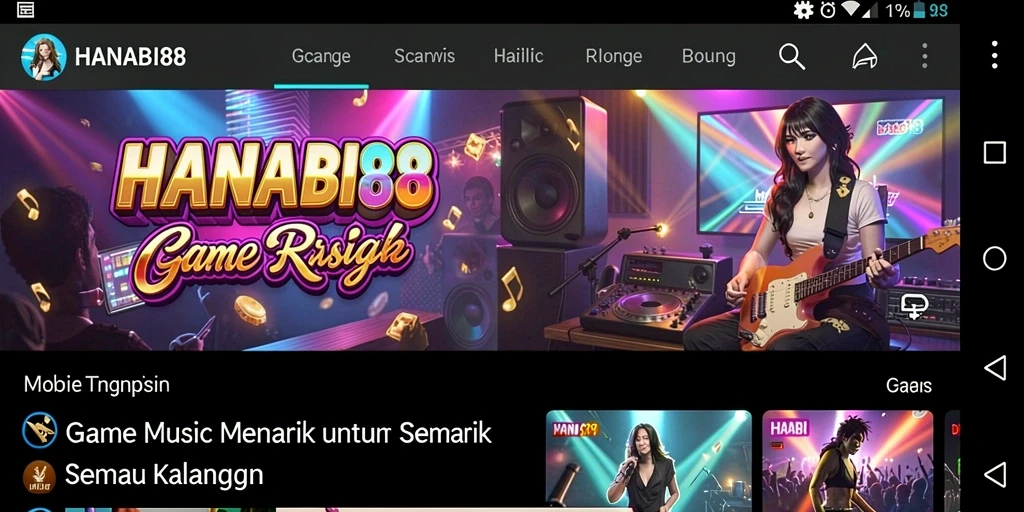 Screenshot gameplay HANABI88 menampilkan interaksi seru dalam permainan musik.