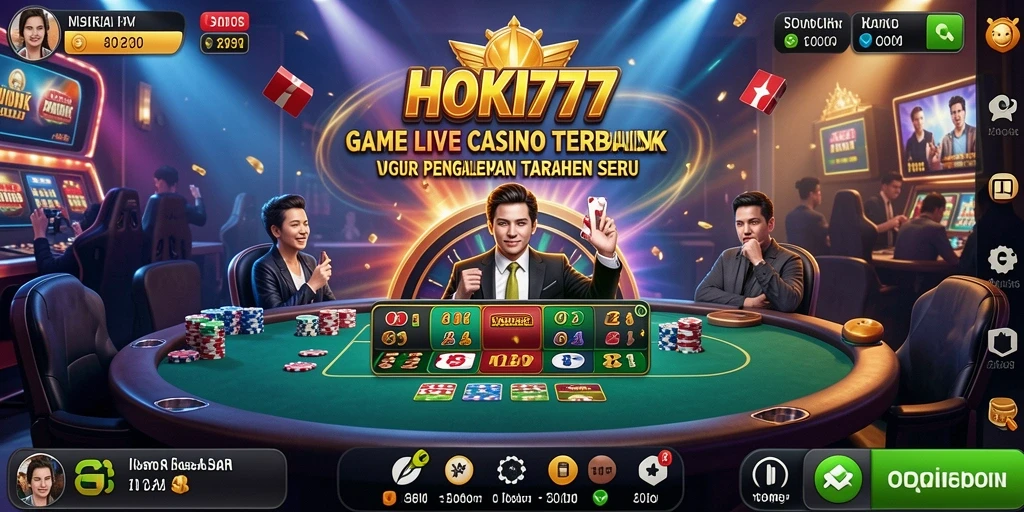 Tampilan antarmuka HOKI777 dalam gameplay Live Casino yang menarik.