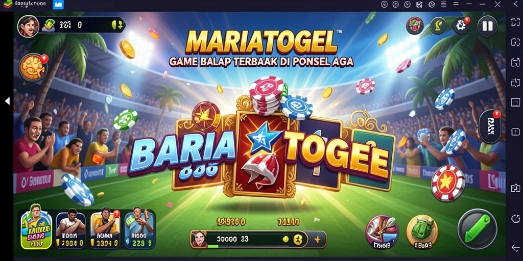 Tampilan gameplay MARIATOGEL dengan mobil cepat dan trek menantang.