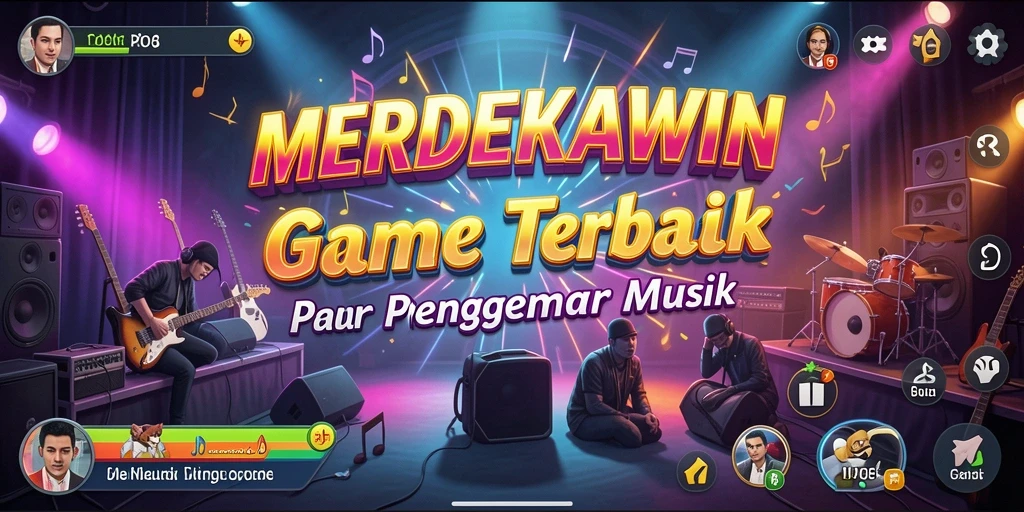 Screenshot MERDEKAWIN menampilkan gameplay musik yang seru dan interaktif.