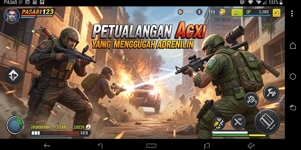 Screenshot gameplay PASAR123 yang mendebarkan dan penuh aksi.