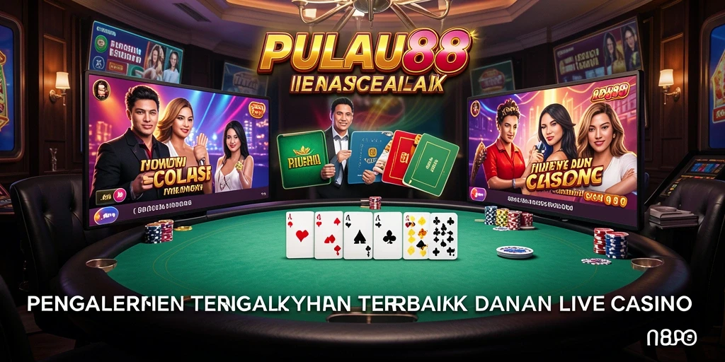 Screenshot menampilkan dealer langsung dan suasana permainan di PULAU88.
