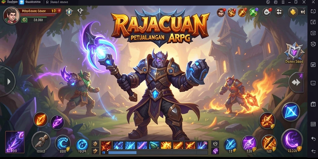 Tampilan seru dalam gameplay ARPG RAJACUAN.