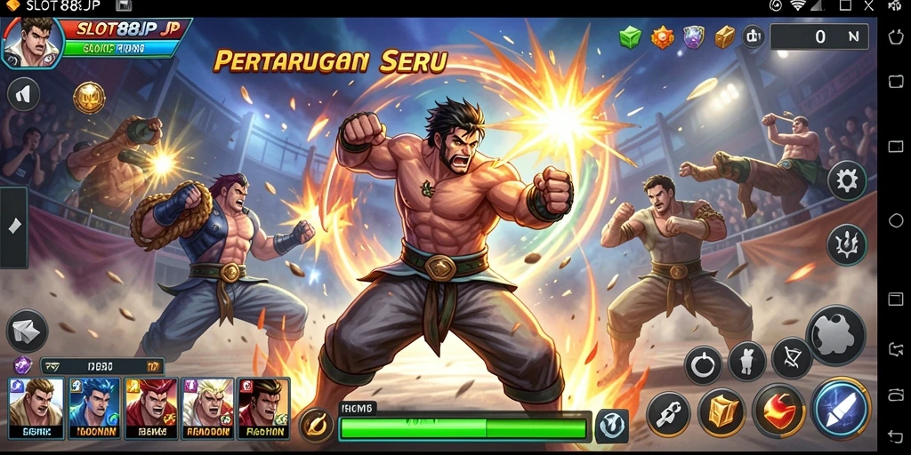 Tampilan aksi pertarungan menegangkan dalam SLOT88JP.