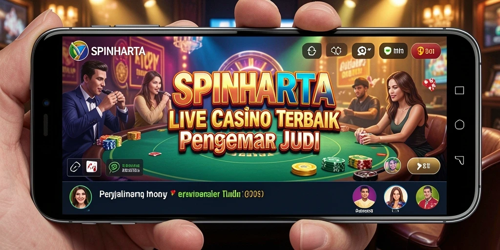Tampilan gameplay Live Casino SPINHARTA yang mendebarkan dan interaktif.