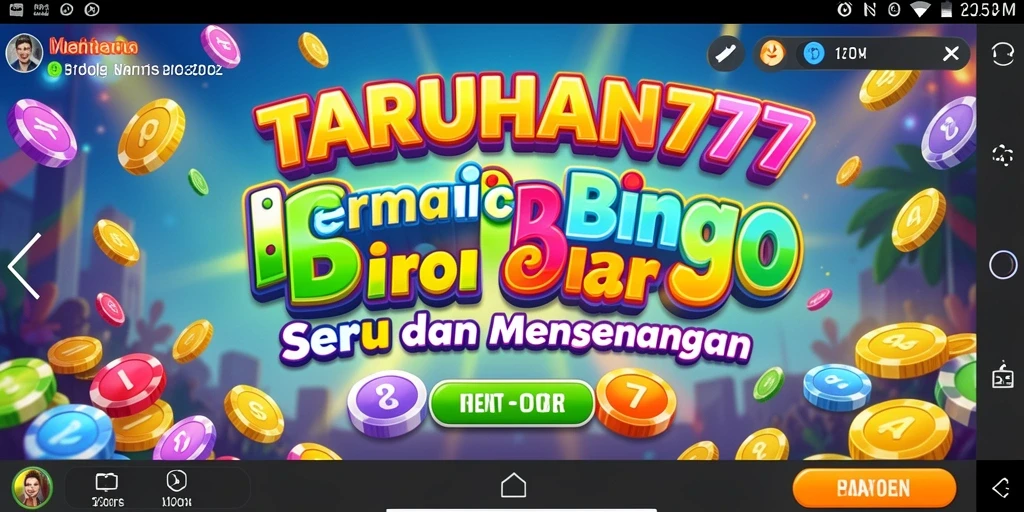 Tampilan utama gameplay TARUHAN77 dengan sesi permainan Bingo.